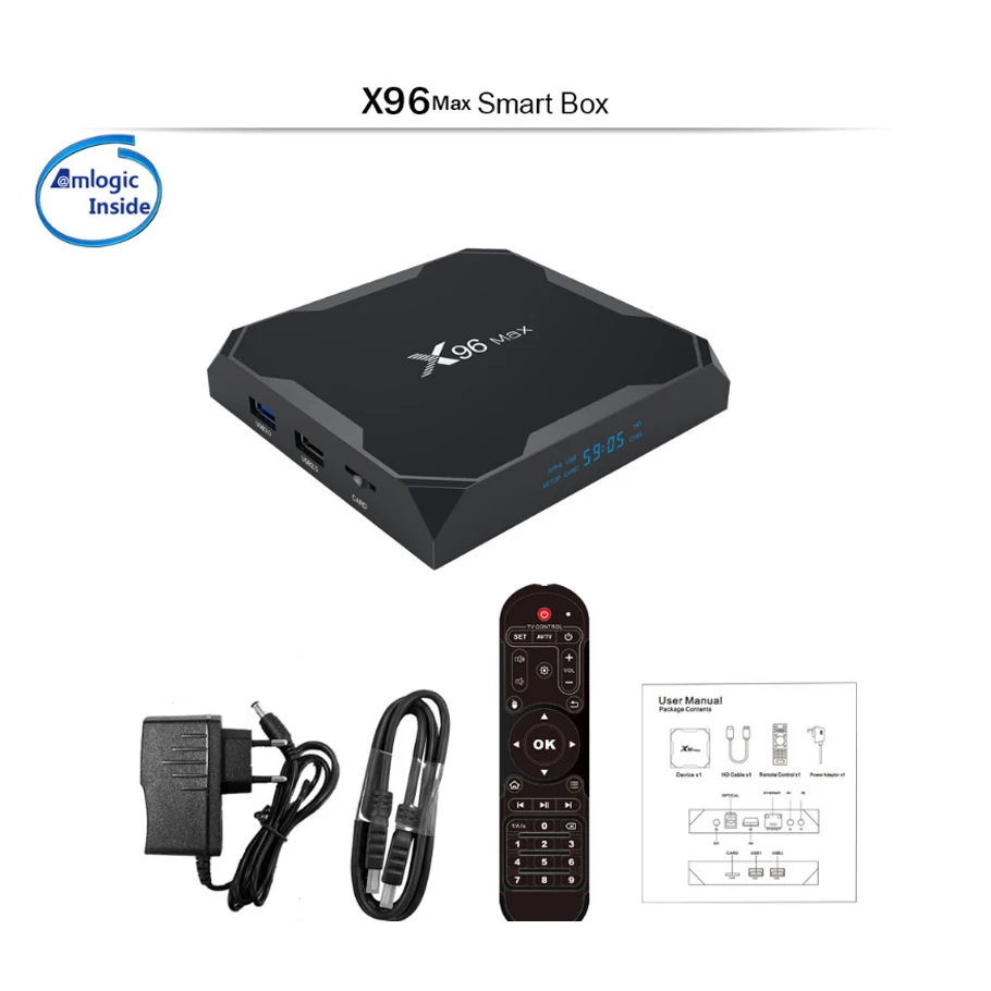 X96 Max 2G + 16GB Smart TV Box Android 8 1 2 4G/5G Wifi Bluetooth 4 0 S905X2 четырехъядерный процессор Netflix Player X96MAX