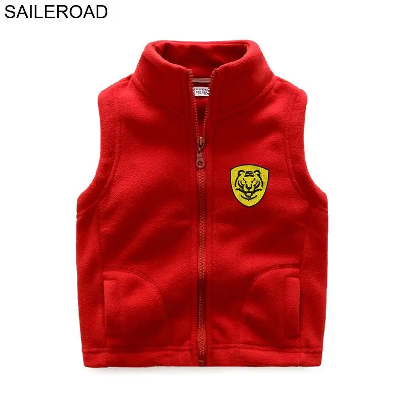 SAILEROAD 2 11Years Animal Tiger Fashion Baby Дети Жилет Новые Мальчики Девочки Верхняя Одежда С Руно