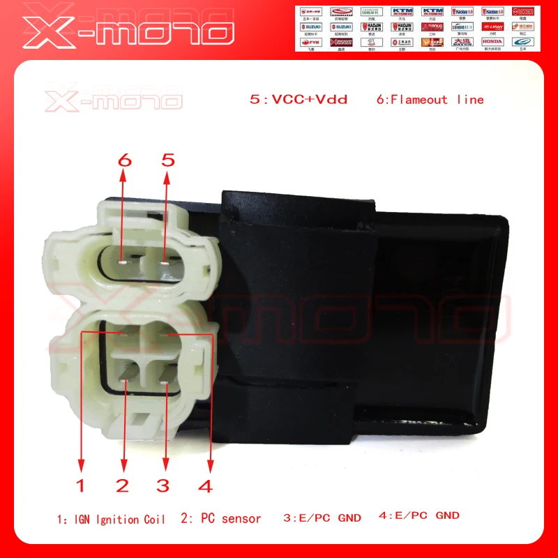 Блок зажигания CDI 6 контактов постоянный ток для gy6 125cc 150cc 200cc 250cc ATV Quads мопедов