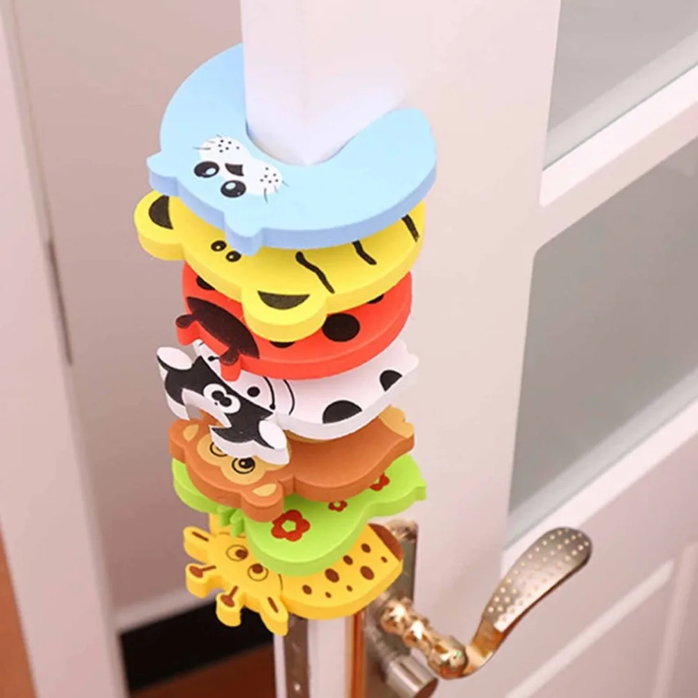 Kids Baby Cartoon Animal Jammers Stop Edge Corner Guards Door Stopper Holder Lock Safety Finger Protector 1PC Random Color | Мать и