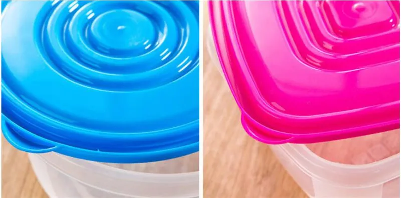 Food Containers with Lids 5pcs/set Kitchen Storage Boxes Microwavable Plastic Container The Refrigerator Bowl Organizer. | Дом и сад