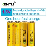 4pcslot kentli 1 5v aa 2400mwh lithium li ion li polymer rechargeable batteries battery