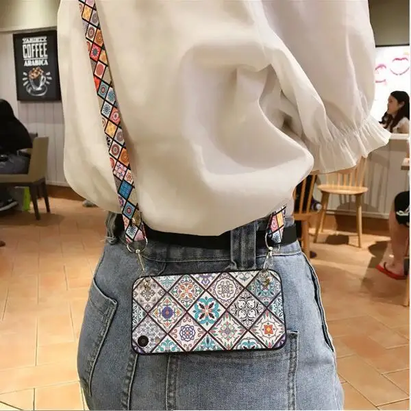 strap phone bag case 3d дурмана и плечевой ремень tpu чехол для huawei mate 20 10 pro P30 P20 P10 pro honor 10 9 lite 20 7A pro Y6 prime nova 4 3 3i - Цвет: strap phone bag case