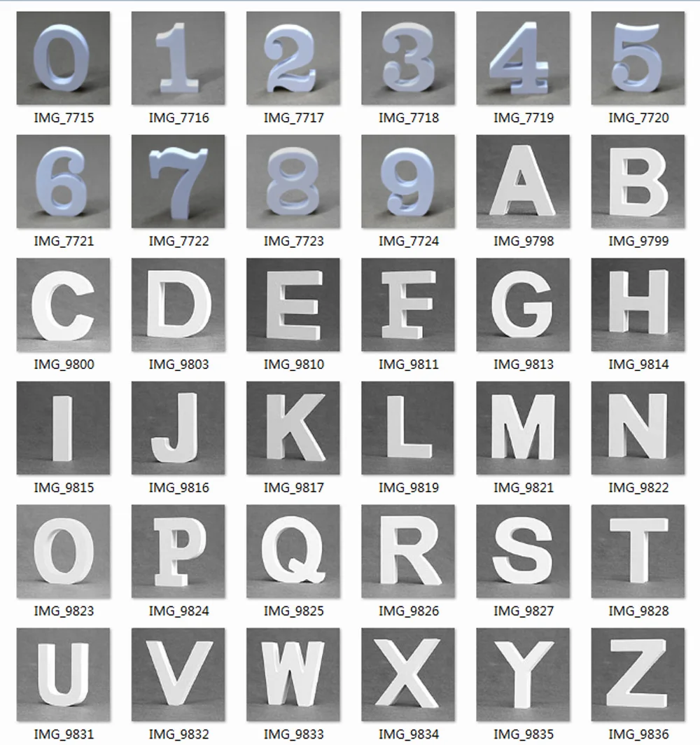 Толстые белые деревянные буквы алфавита 12 мм Английский алфавит