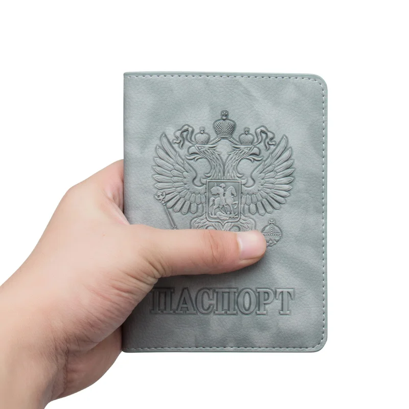Русская Мода Pu кожаный двойной Орел удобный держатель паспорта со встроенной Rfid