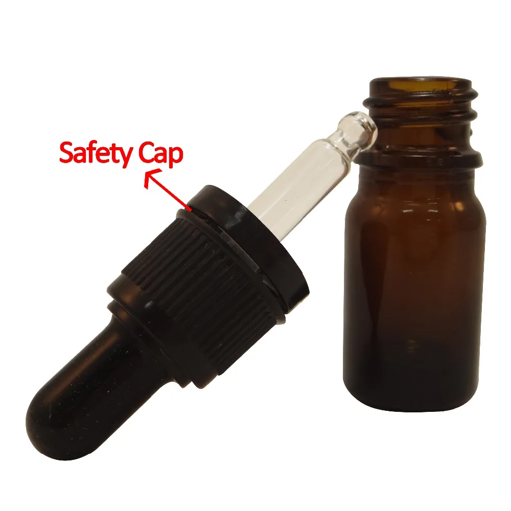 Бостонские круглые стеклянные бутылки для эфирного масла объемом 5 мл с