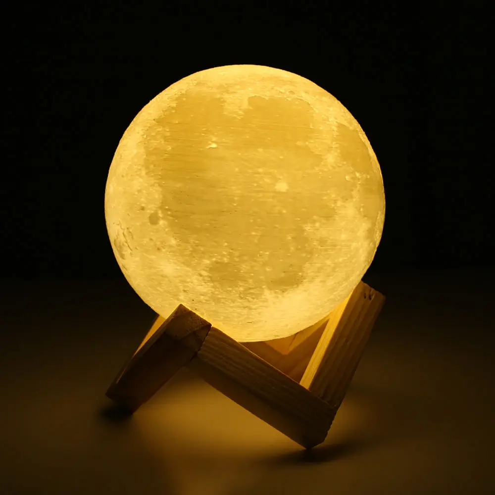 3D Moon Lamp with Touch Control Printing LED Night Light Two Color Adjustable Brightness&USB Recharge nightlight Home Dec | Освещение
