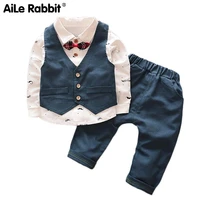 aile rabbit 2018 spring autumn baby boy clothes children cartoon bear clothing 3pcs sets boys coatt shirt pants cotton300274