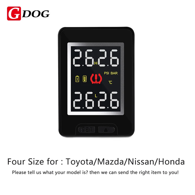 TPMS стиль кнопки Беспроводной сигнализации давления с 4 Внешний датчик контроля