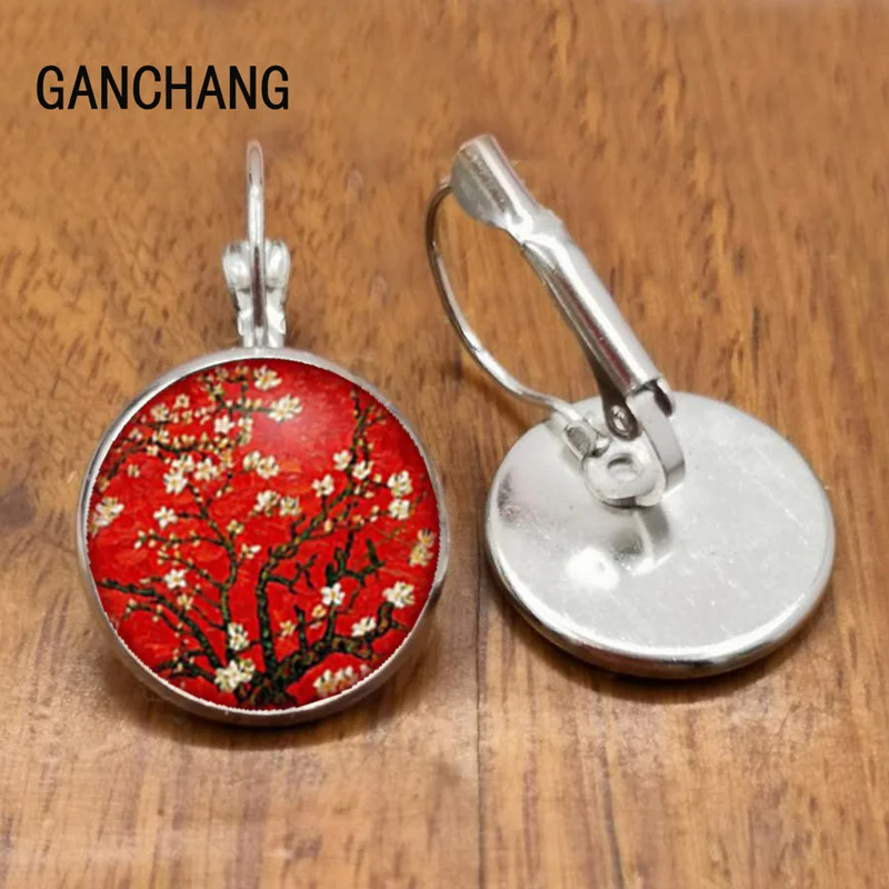 Серьги гвоздики Van Gogh серьги с цветами из стекла кабошона ювелирные