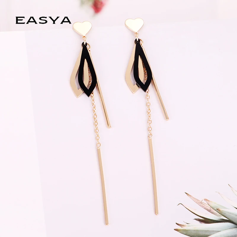 EASYA Love Heart Pendientes Earrings For Women Hollow Out Waterdrop Drop Long Boucle D'oreille Costume Accessories Gift | Украшения и