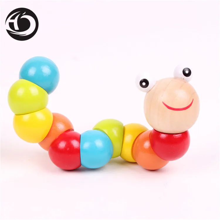 Горячие 2017 17 см деревянные милые игрушки гусеницы для маленьких детей