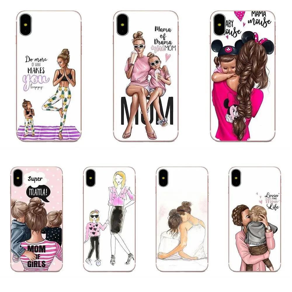 Модный мягкий ТПУ чехол для телефона мамы и дочки Apple iPhone 4 4S 5 5C 5S SE 6 6S 7 8 Plus X XS | Отзывы и видеообзор