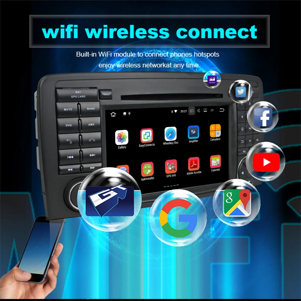 Автомагнитола 2 Din на Android для Benz R-Class W251 280 300 320 350 500 DVD-ТВ стерео Bluetooth