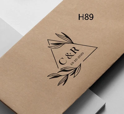 40circle-H89 Свадебная Печать 40 круг на заказ персонализированные свадебные приглашения штамп самостоятельно инкинг на конверте сохранить дату - Цвет: 40circle-H89