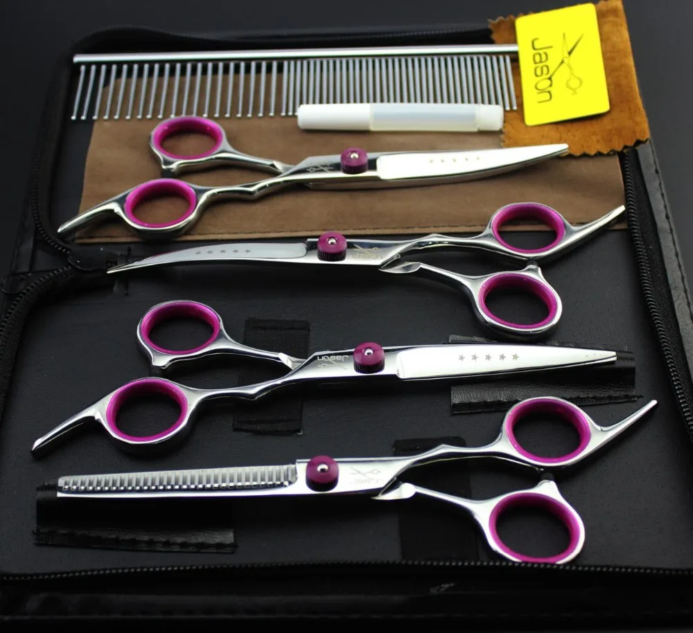 Фабричные магазины! 4 шт./комплект ножницы для груминга домашних животных 7