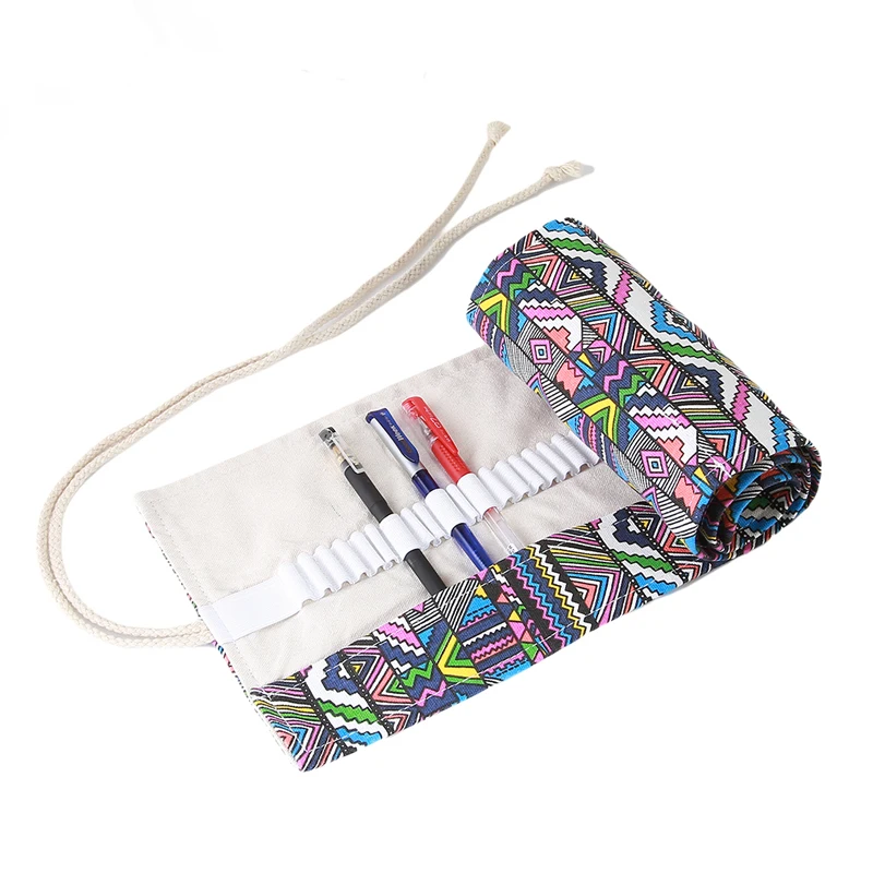 72 Отверстия портативный холст школьный пенал сумка красота карандаши коробка