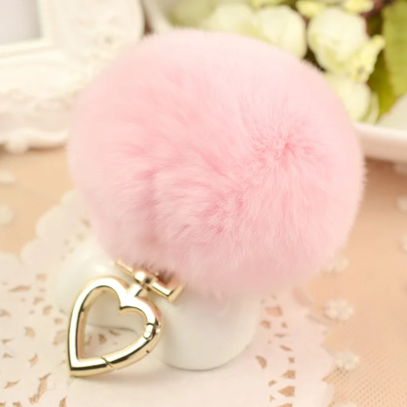 Модный пушистый Pom REX Rabbit настоящий меховой брелок шарик Puff Шарм на сумку брелки