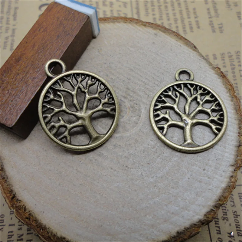 30 шт./упак. античная бронза и серебро Цвет Древо жизни Завод Подвески Подвеска DIY