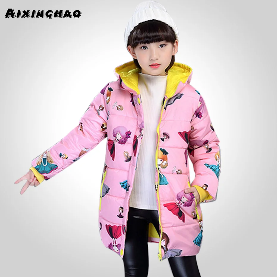 Пальто и верхняя одежда для девочек пальто с рисунком из мультфильма плотная