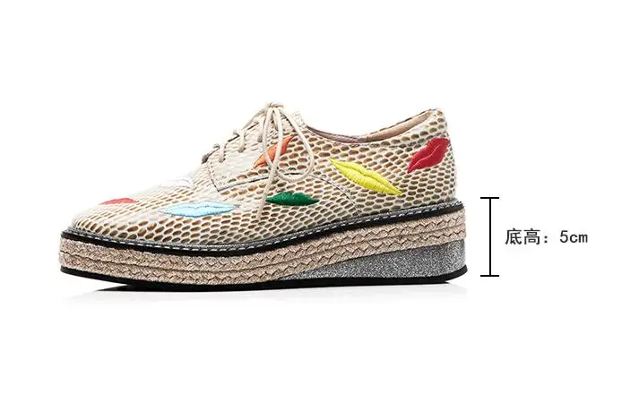 

2019 Fashion Women Flat Platform Shoes Genuine Leather Lace up Casual Sneakers Shoes Women Flats heel Creepers Moccasins
