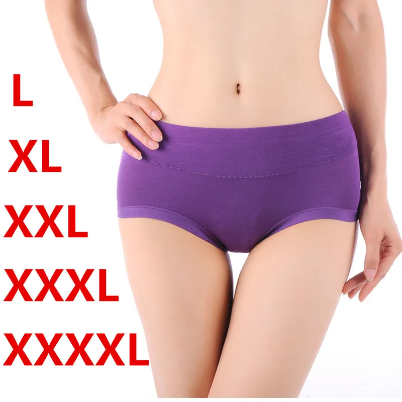 Purple briefs 10 шт./упак. размера плюс Для женщин бамбуковое Нижнее белье Женские однотонные трусы, сексуальное нижнее белье, Женский со средней посадкой короткие высокие эластичные трусы - Цвет: Purple briefs