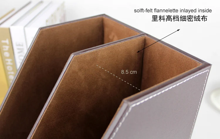 Деревянный кожаный Настольный держатель для книг 2 слота подставка журнала