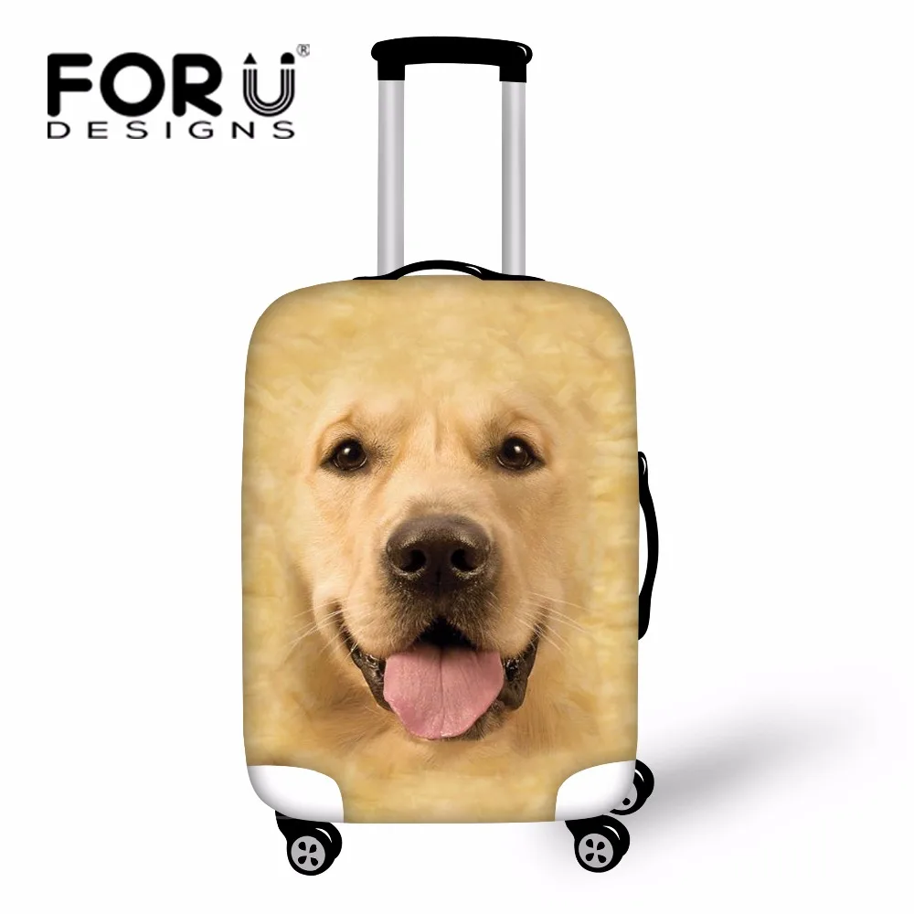 

FORUDESIGNS Cute 3D Printing Dog Travel Suitcase Cover Elastic Luggage Protective Dust Cover Dustproof Luggage Set Cover 18-28"