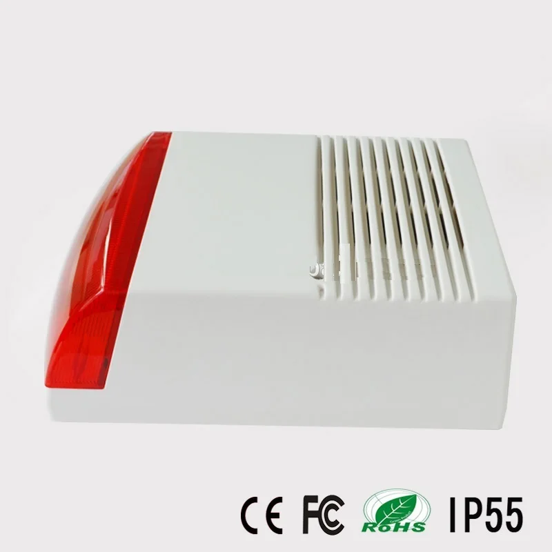 

Outdoor Waterproof Wired Security Strobe Siren Sound Light 13.8-14.2V Red Flashlight Horn Speaker Intrusion Safety & Fire Alarm