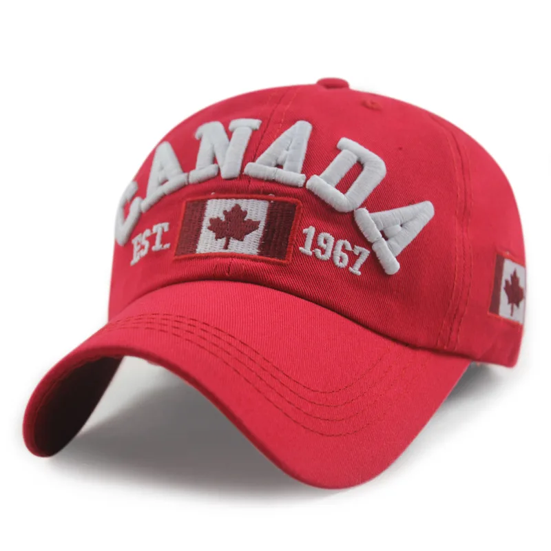 Красный Новое поступление хлопок Gorras шапка Канада Флаг Канады бейсболка настраиваемые мужские бейсболки бренд для взрослых - Цвет: Красный