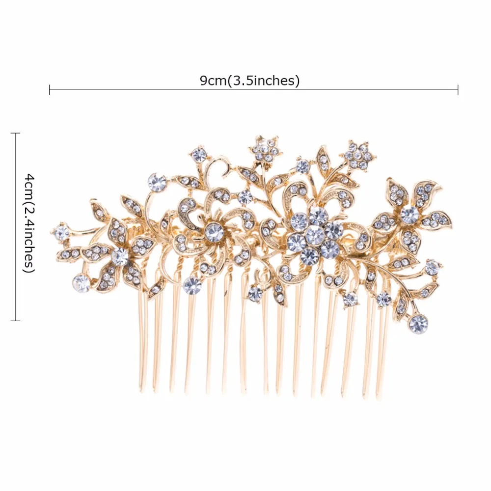 Женский гребень для волос свадьбы шпильки аксессуары с прозрачными стразами 2251R |