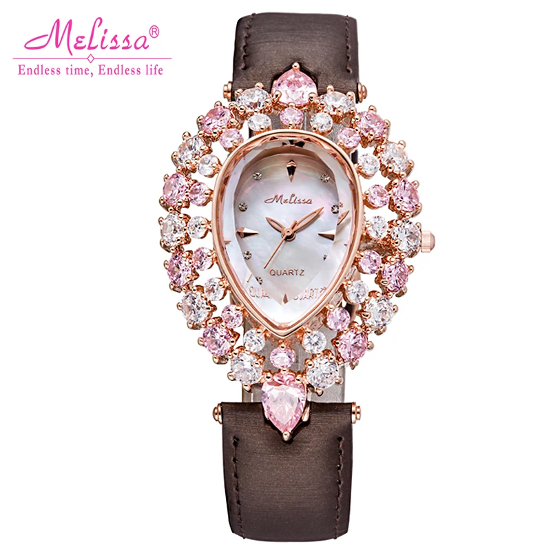 Lady Women s Watch Woman Hours Japan Quartz Fashion Clock Hollow Bracelet Leather Shell Luxury Rhinestones Crystal Girl Gift