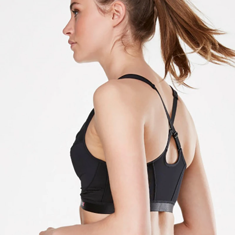 Women's Fitness Bra Zipper Front Buckle Underwear Fashion Bra Shockproof Bra Running Fitness Tank Ladies Underwear