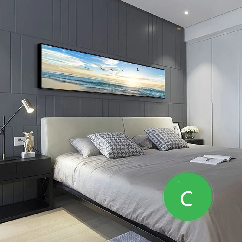 HD длинная картина Северный очаровательный горизонт чистый морской пейзаж птица