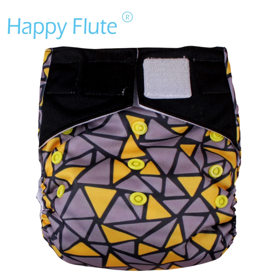 Happy Flute OS Night AIO тканевые подгузники для детей, бамбуковые вшитые внутри вставки, версия на крючках и петлях, размеры s, m, l регулируемые