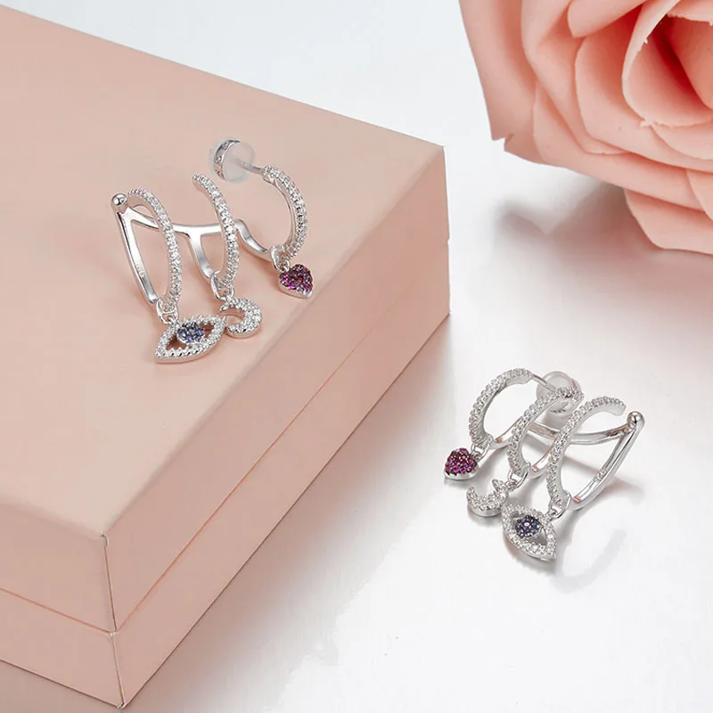 Женские серьги из серебра 925 пробы с фианитами | Украшения и аксессуары