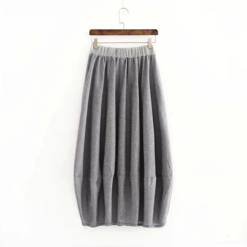 2019 модные весенне летние женские длинные юбки из хлопка и льна винтажная