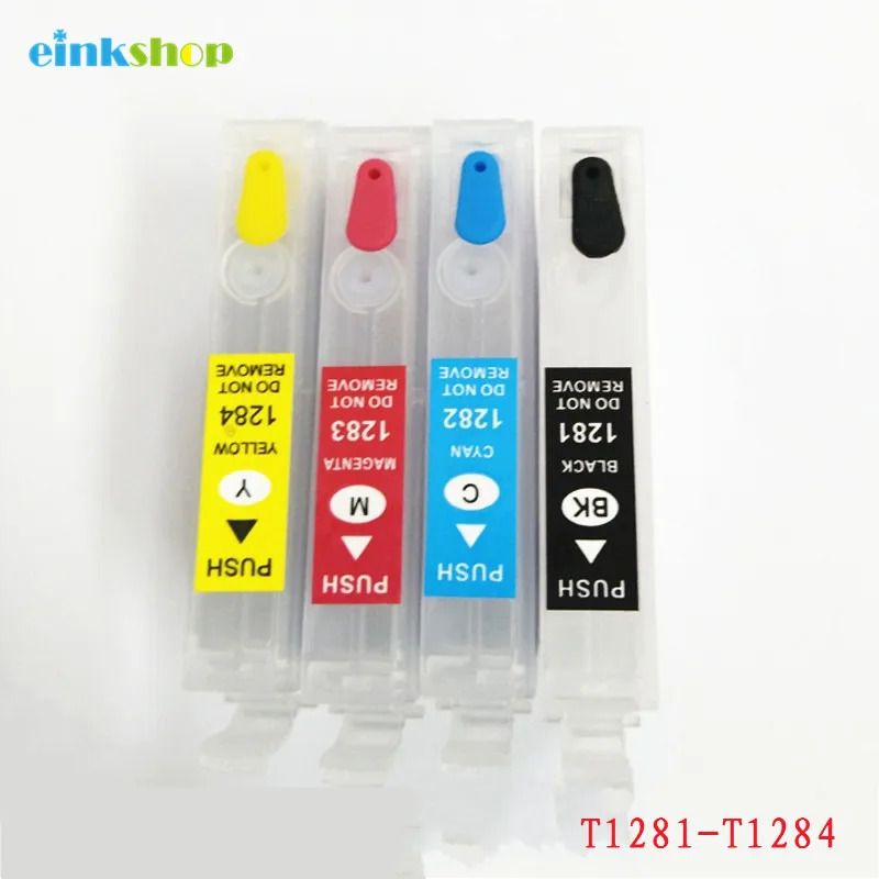 Многоразовый чернильный картридж einkshop T1281 с чипом для Epson T1284 Stylus S22 SX125 SX130 SX235W SX420W