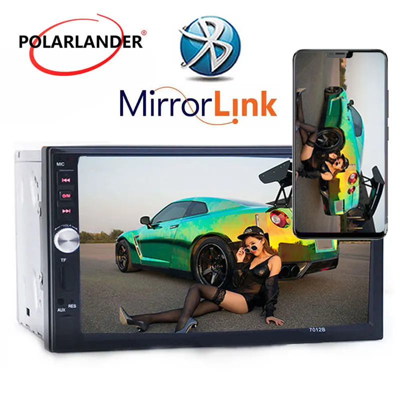 Автомагнитола 7 " MP5 Bluetooth сенсорный экран зеркальная связь TFT 2 Din AUX FM USB SD MMC |