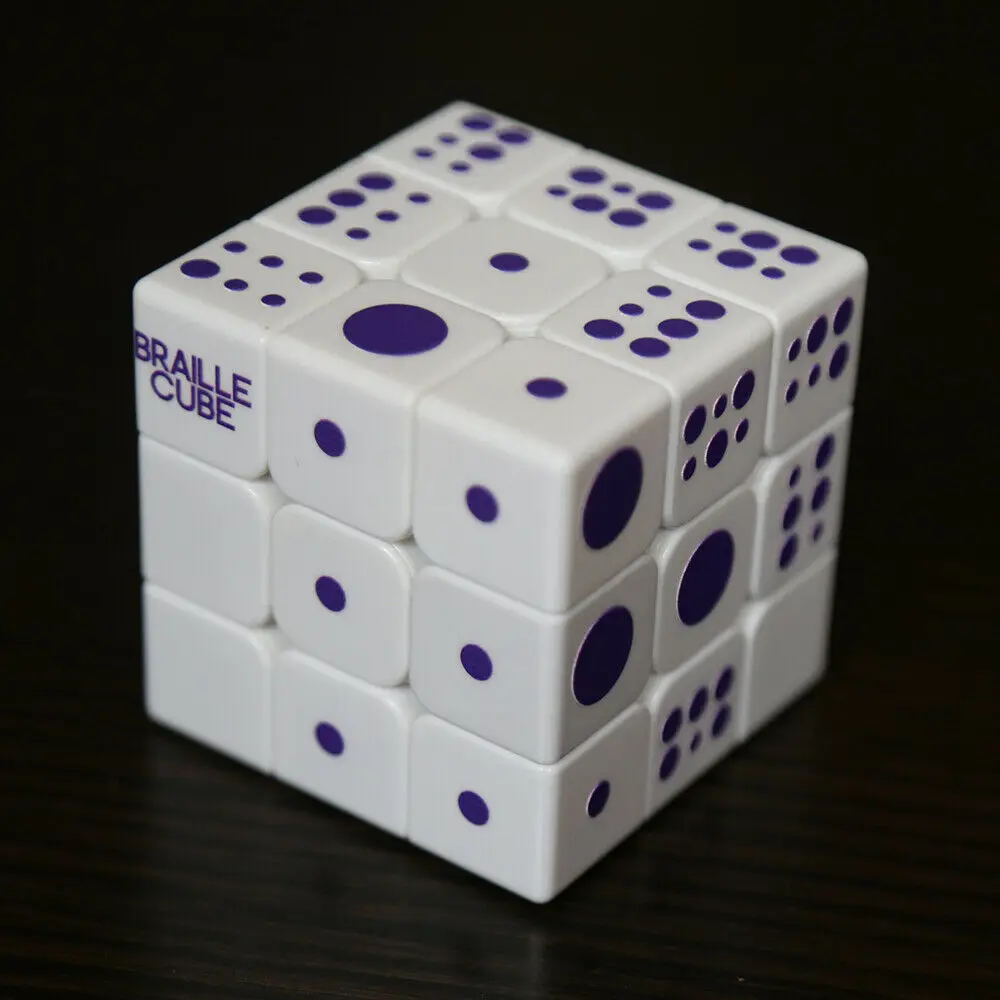 3x3x3 рельефный эффект брейл УФ печать скорость магический куб iq игра Твист Головоломка для слепого зрения Seakness Необычные кубические мозговые Прорезыватели 3х3