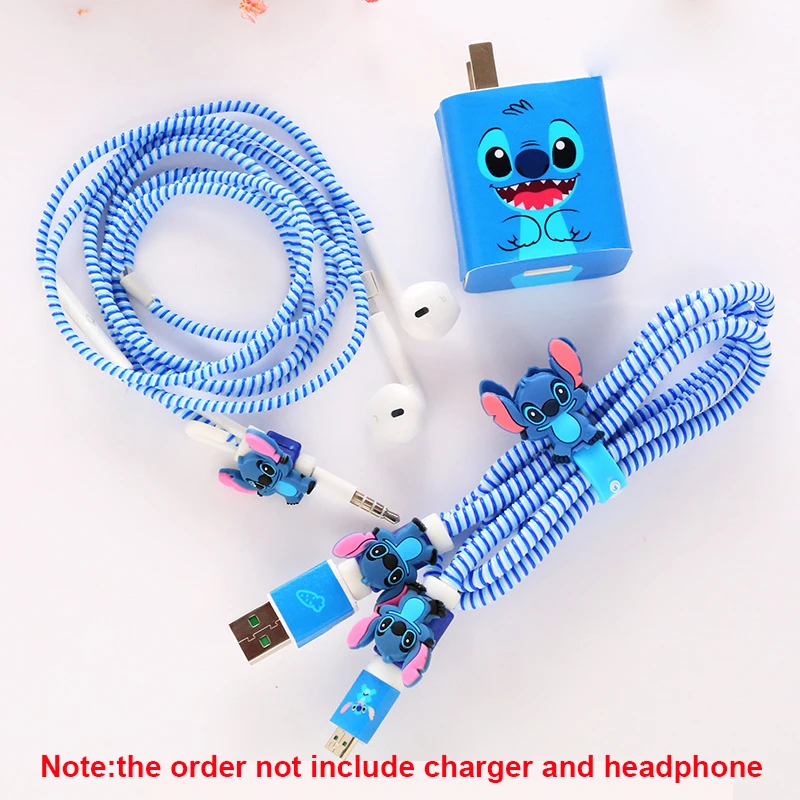Зажимы для кабеля в виде персонажей мультфильмов защита для usb-кабеля зарядное устройство стикер наушники спиральный usb-шнур с зарядным устройством для Iphone для huawei Glory 9/V8/V9/mate 8/P9