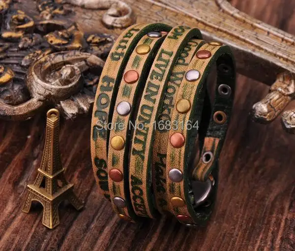 Винтажные кожаные мужские шарфы 5 шт. зеленого цвета наручный браслет