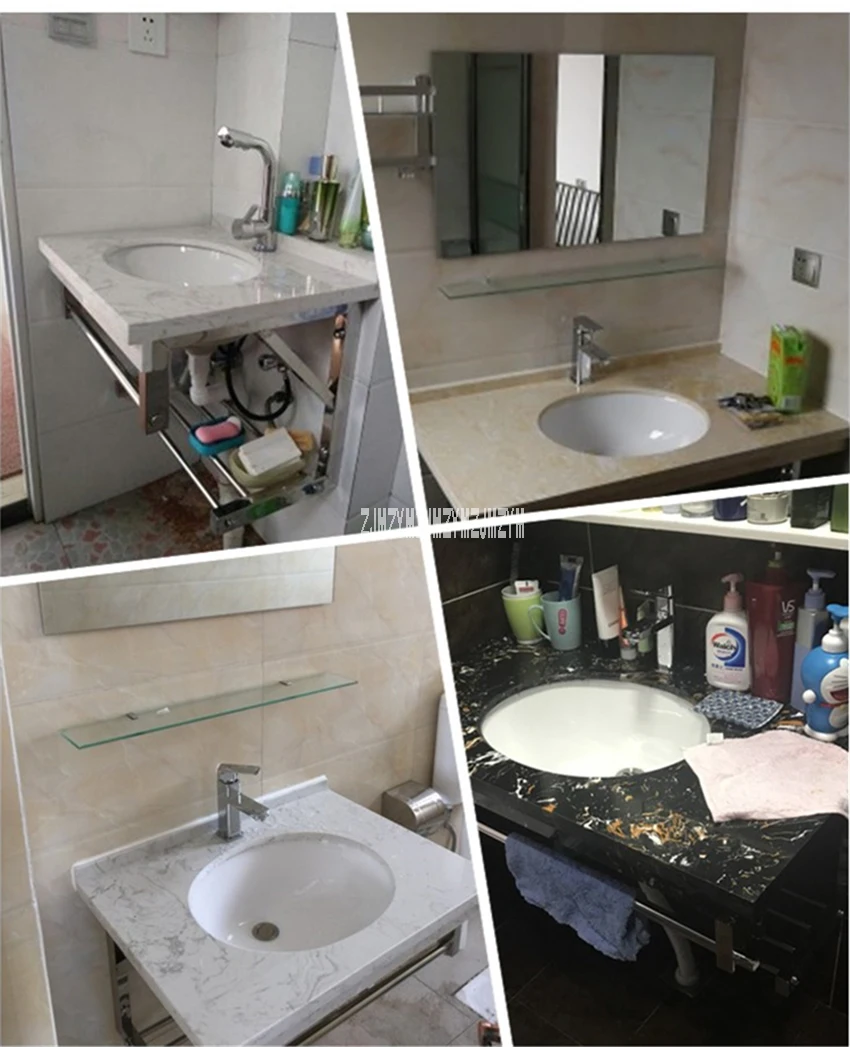 DLS001 Toilet Vanity Combo Mirror Cabinet Wall Mounted Type Cabinet Bathroom Cabinet Ceramics Basin Washroom Storage Cabinet