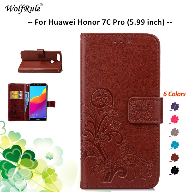 

For Cover Huawei Honor 7C Pro Case Flip PU Card Holder Wallet Phone Bag Case For Huawei Honor 7C Pro Cover Shell 5.99'' WolfRule