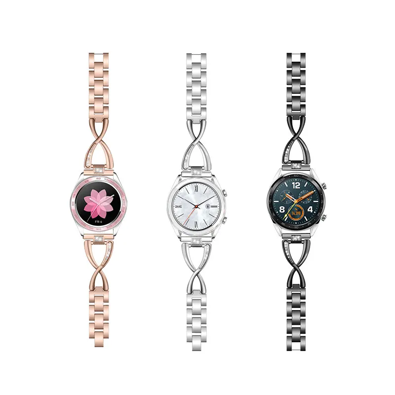 18 мм 20 22 женский ремешок из нержавеющей стали для часов huawei gt 2 /Samsung Galaxy watch 3 Active