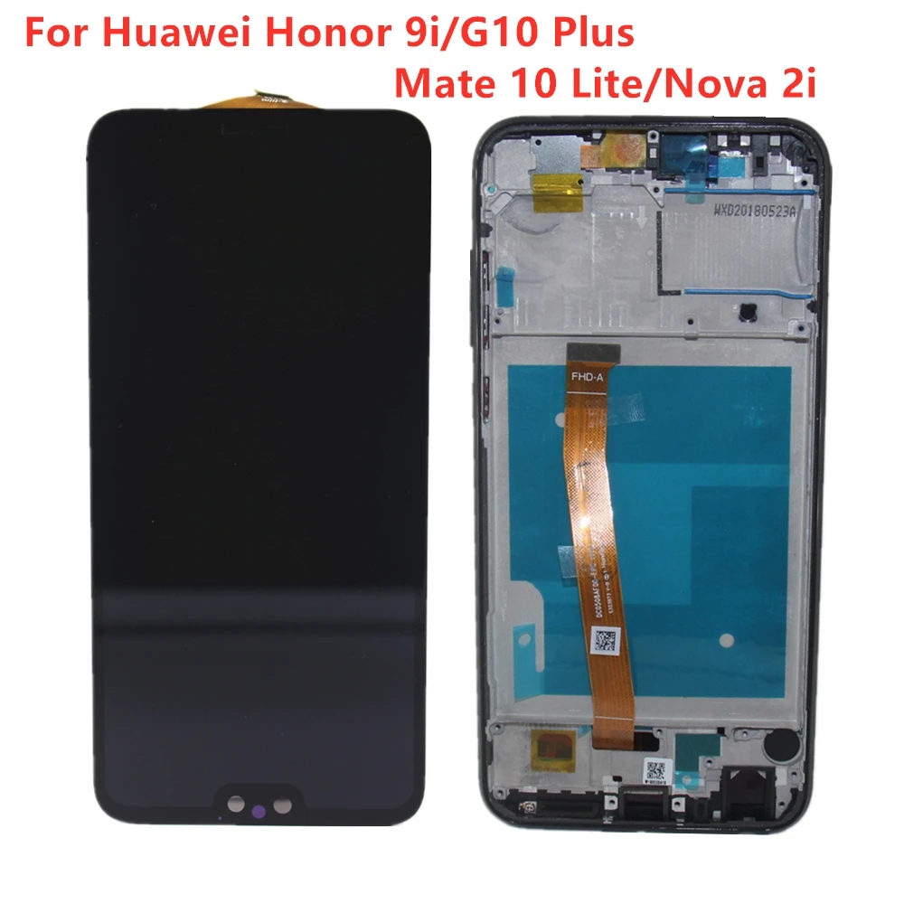 Оригинальный ЖК дисплей с рамкой для huawei Honor 9i/G10/G10 Plus/mate 10 Lite/Nova 2i + кодирующий