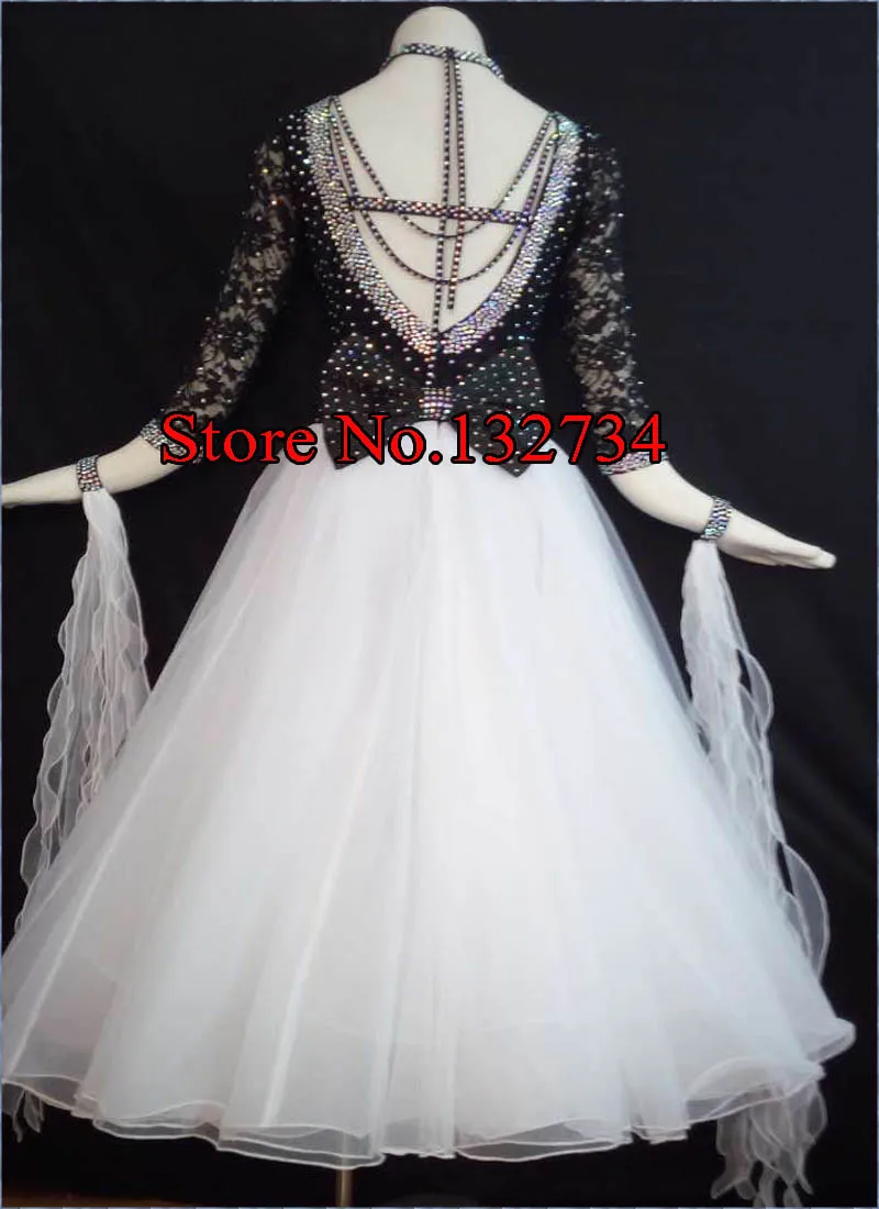 

Ballroom dance costume sexy senior long sleeves diamond ballroom dance dress for women ballroom dance competition dresses B-0545