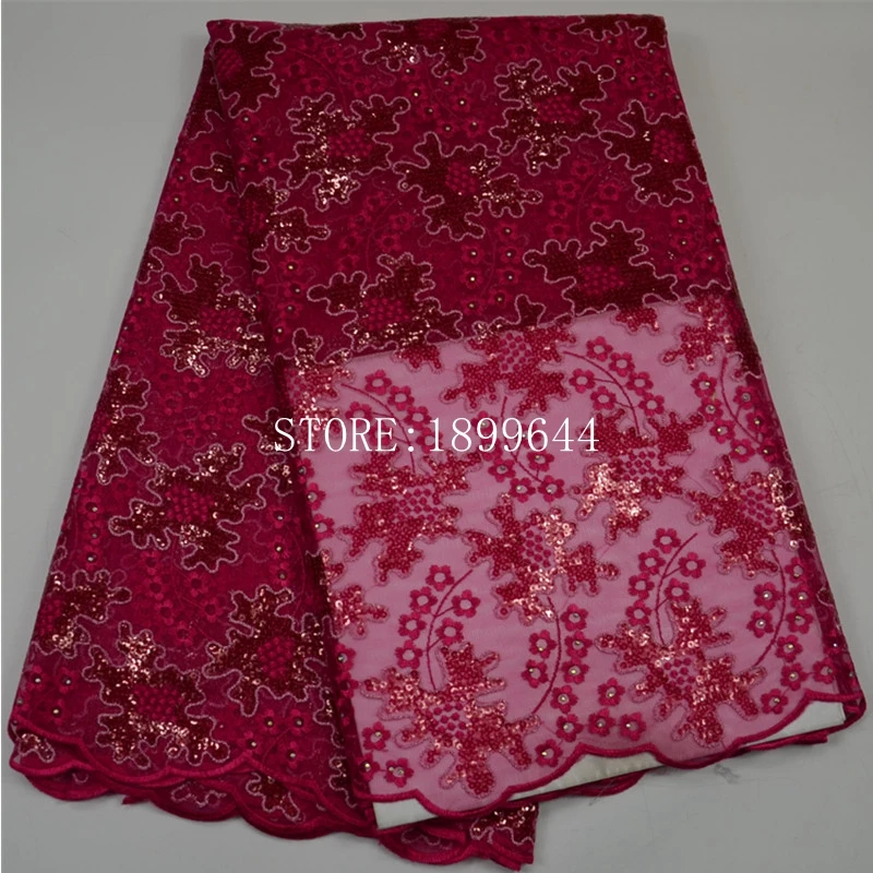Blue net lace fabric with stones high quality african french sequined tulle for party dresses ML1307 | Дом и сад