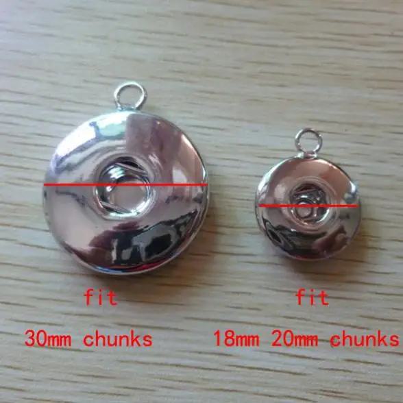 (Min order $15) 10pcs/lot new 30mm big size New silver Big snap button charm pendant for necklace fit diy jewelry | Украшения и