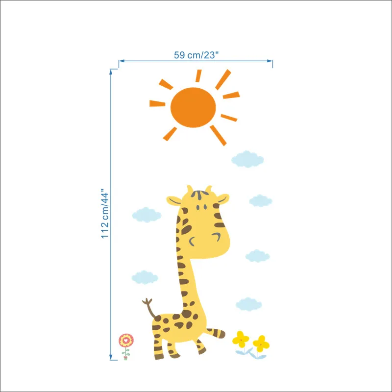 % Животным (Жираф) Солнце наклейки на стену детской комнаты детские дети